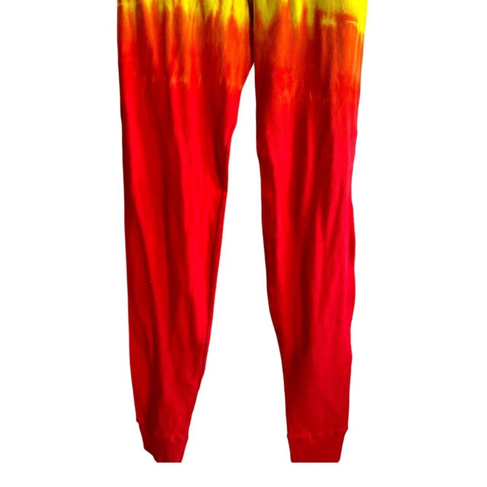 Womens Leggings Size 2XL Red Yellow Tie Dye Handcrafted Hippie Festival Travel - Picture 3 of 6